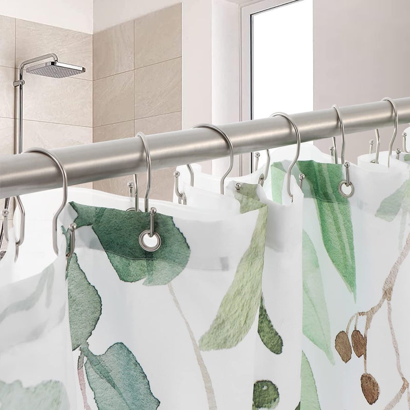 TENOVEL 24 Pack Double Shower Curtain Hooks Rings  TENOVEL Double Sided Shower Curtain Hooks Rust Proof for Shower Curtain  Stainless Steel Bathroom Shower Hangers Rings for Shower Rods  Brushed Nickel - Image 4